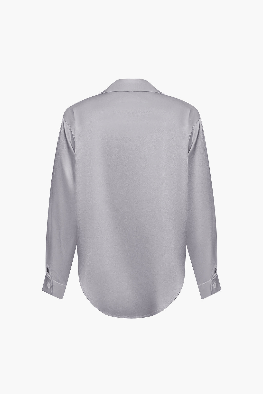 Lillian - Basic Plain Satin Women's Long Sleeve Shirt