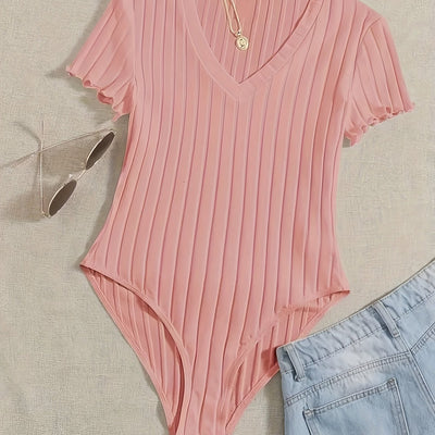 Evelien | Solid color V-neck bodysuit