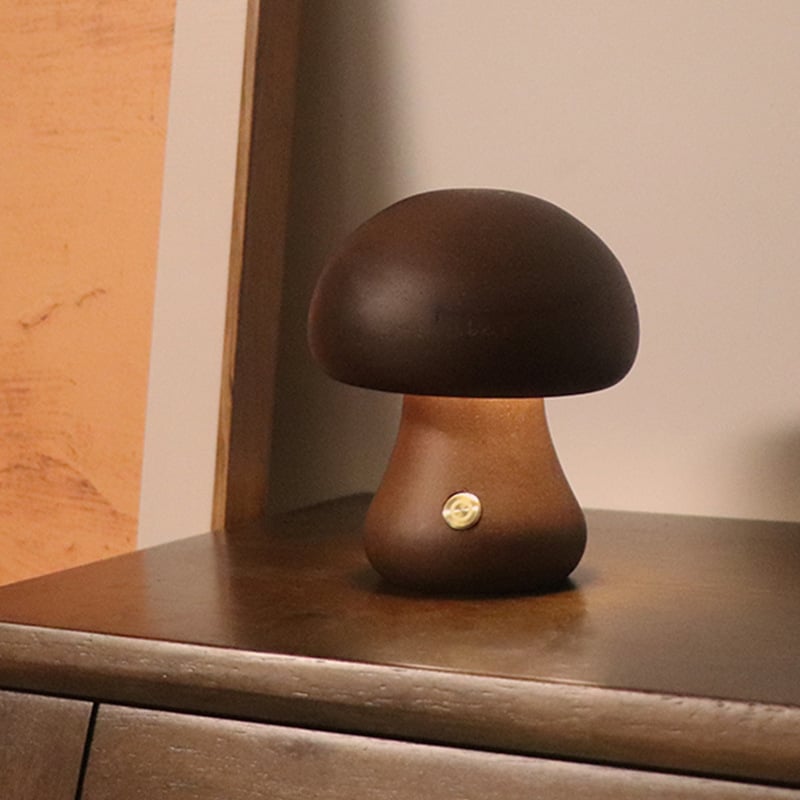 Mykora - Wooden Mushroom Table Lamp Touch Sensitive