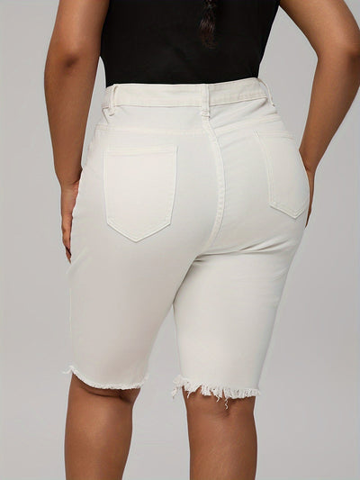 Emma | Effen blauwe denim shorts