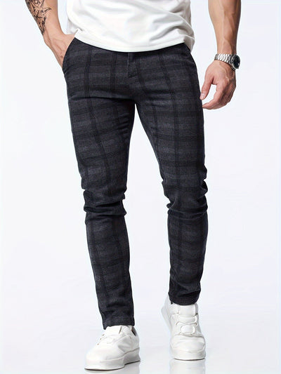 Thijs | Geruite casual slim-fit broek