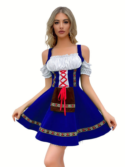 Lotte | Vintage koudschouder dirndl-jurk met strik