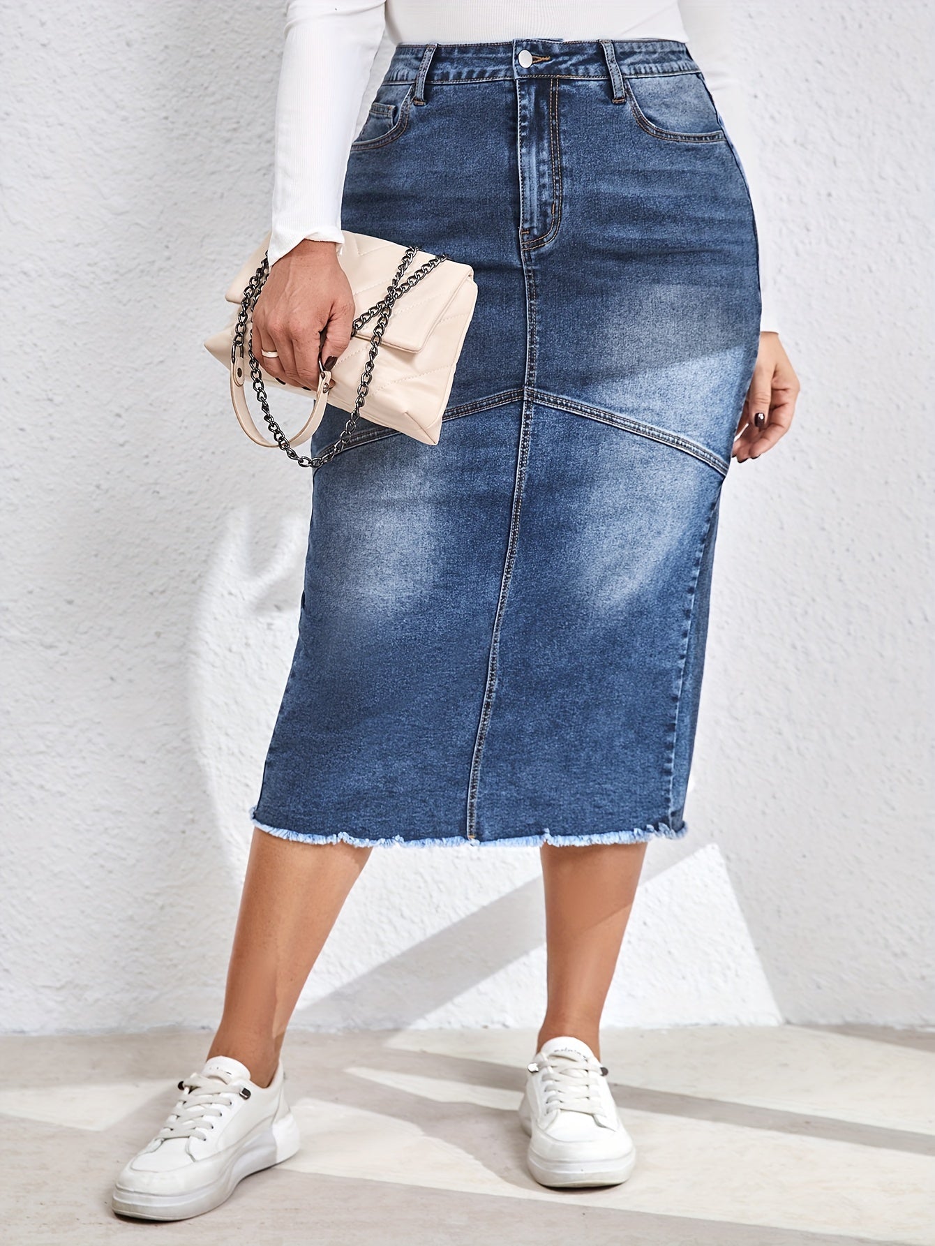 Lotte | Relaxed water-washed denim skirt