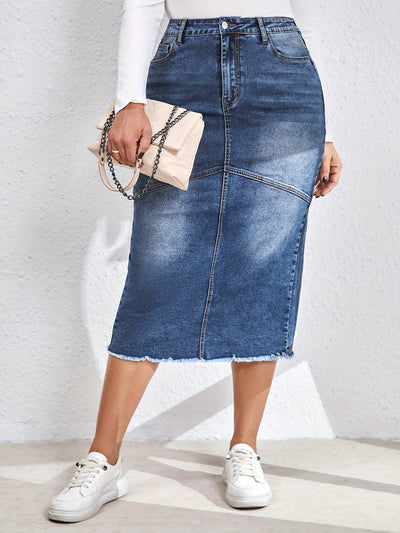 Lotte | Relaxed water-washed denim skirt