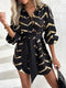 Nina | Casual mini-jurk met chevronprint en knopen aan de voorkant