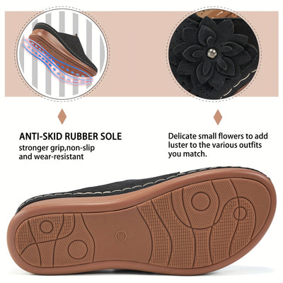 Lotte | Women's platform wedge heels with floral decoration