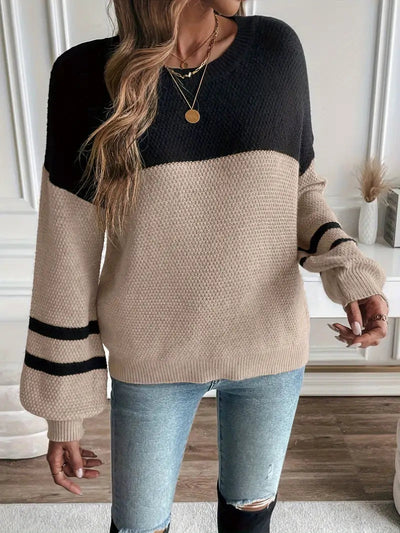 Liora - Trendy Knitted Sweater with Lantern Sleeves | Stylish &amp; Comfortable
