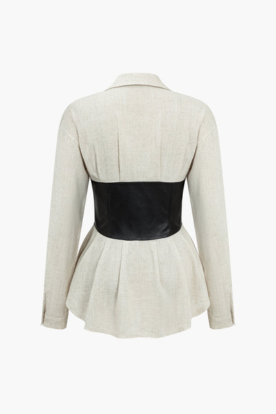 Mia - Gedurfde Patchwork Statement Dames Langemouw Shirt