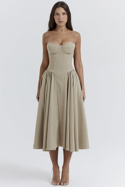 Karo - Artistic Retro Midi Jurk