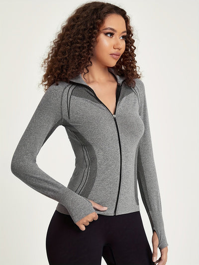 Sophie | Dames sportjack met lange mouw en streepdecoratie
