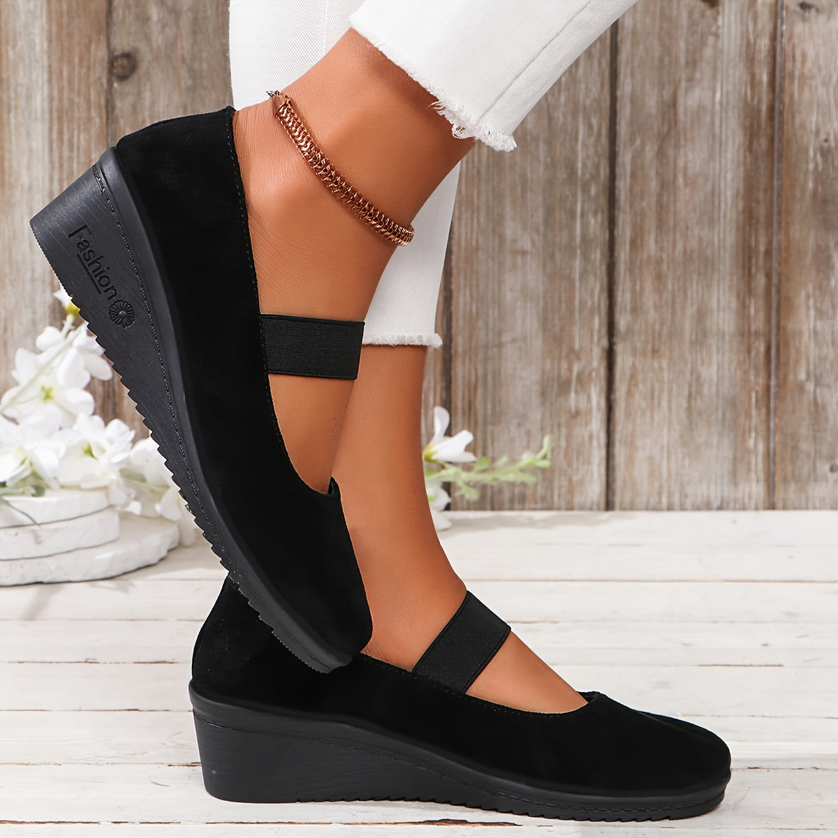 Luna | Chic black women's sneakers with non-slip sole