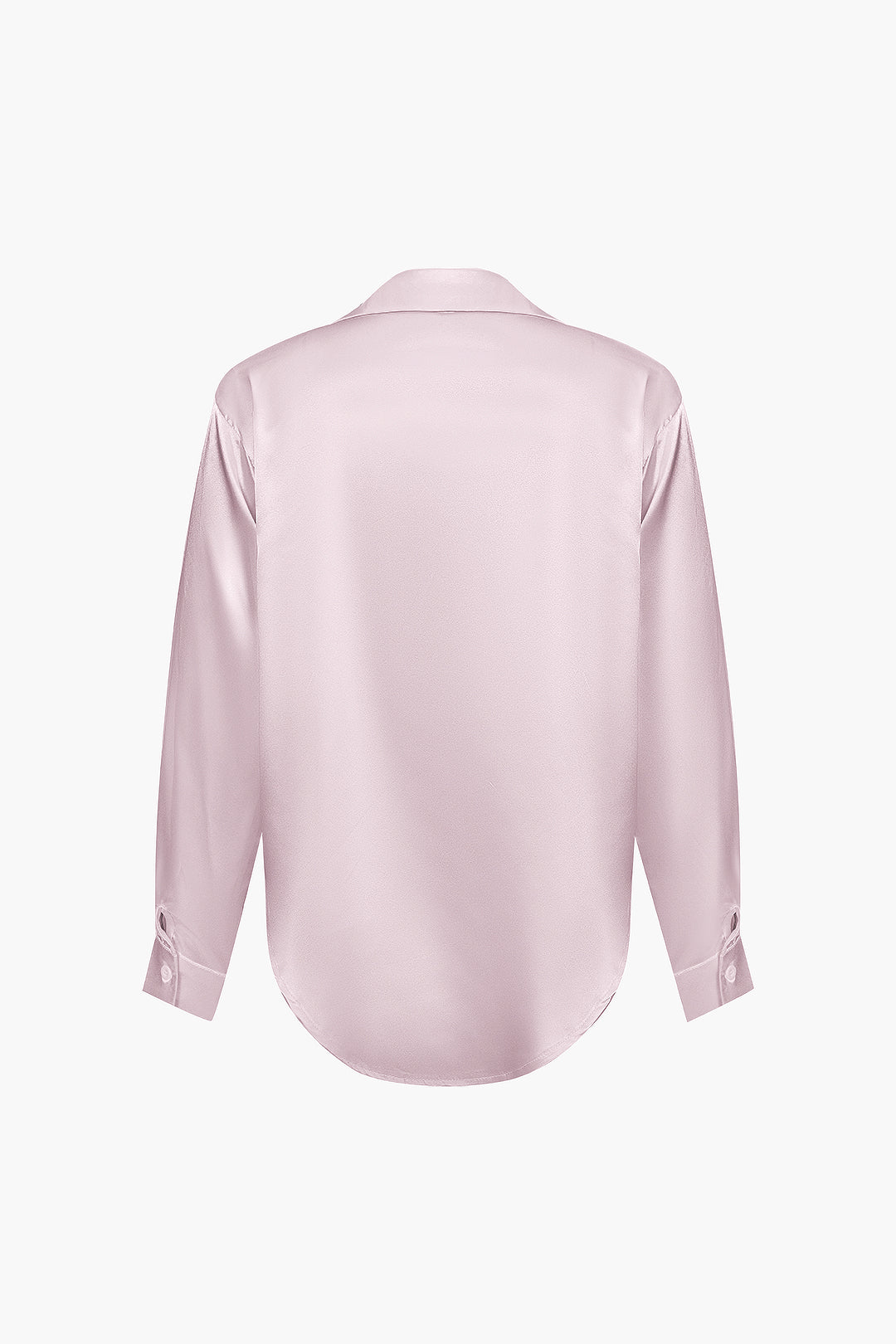 Lillian - Basic Plain Satin Women's Long Sleeve Shirt