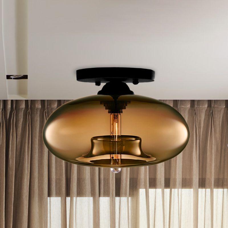 Cedora - Amber Glass Globe Ceiling Light
