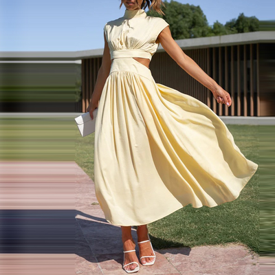 Maddison - Elegante Midi-jurk met Uitsparing in de Taille