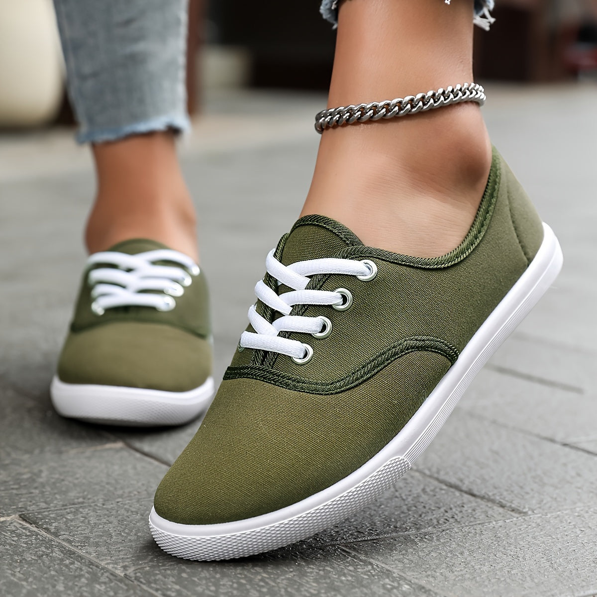 Sophie | Comfortabele lage canvas sneakers in wit
