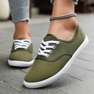 Sophie | Comfortabele lage canvas sneakers in wit
