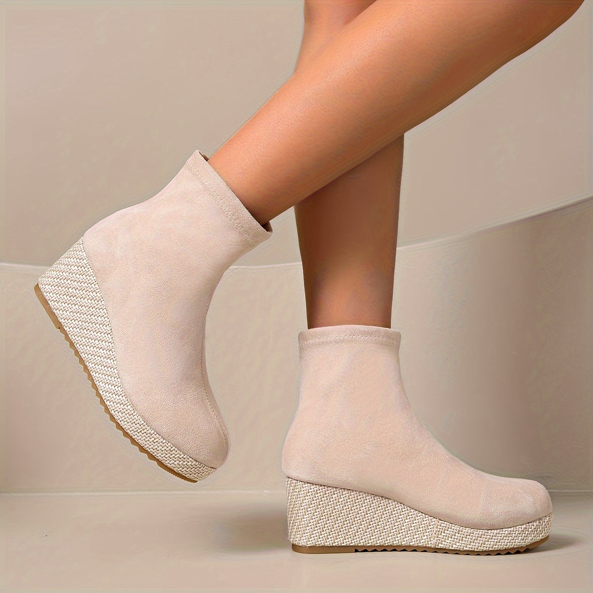 Noa | Comfortabele dames wedge-booties met ronde neus