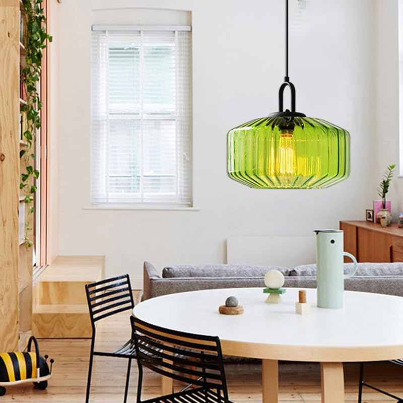 Minda - Mid Century Striped Glass Pendant Light