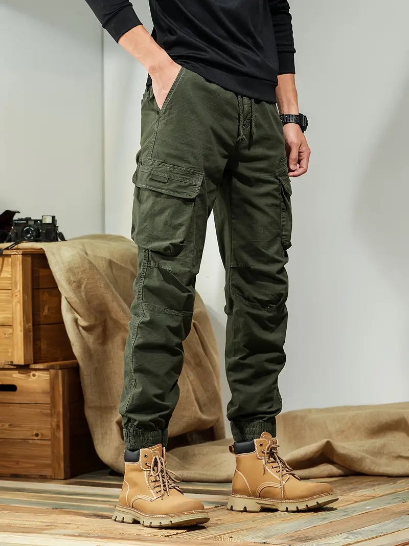 Stevige heren cargobroek met meerdere zakken - casual outdoorbroek