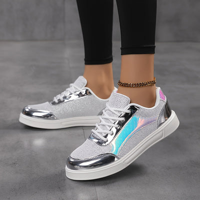 Fenna | Glitter sneakers met veters en comfortabele zool