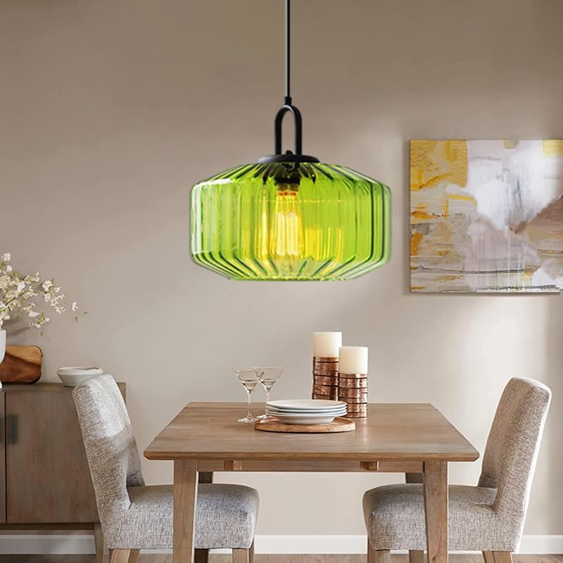 Minda - Mid Century Striped Glass Pendant Light
