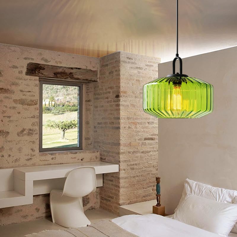 Minda - Mid Century Striped Glass Pendant Light