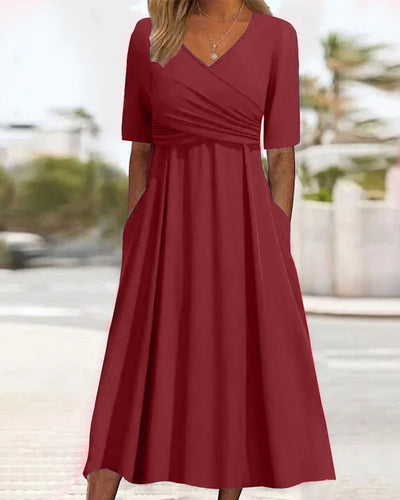 Zomerse Midi Jurk met Crossover Look
