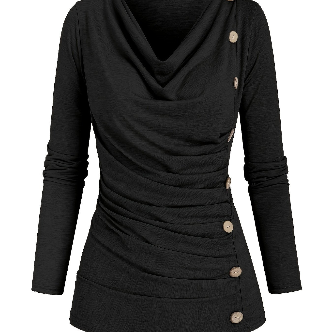 Lotte | Plain knitted top with turtleneck and ruffles