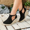 Elena | Elegant women's espadrille wedge heels with buckle closure