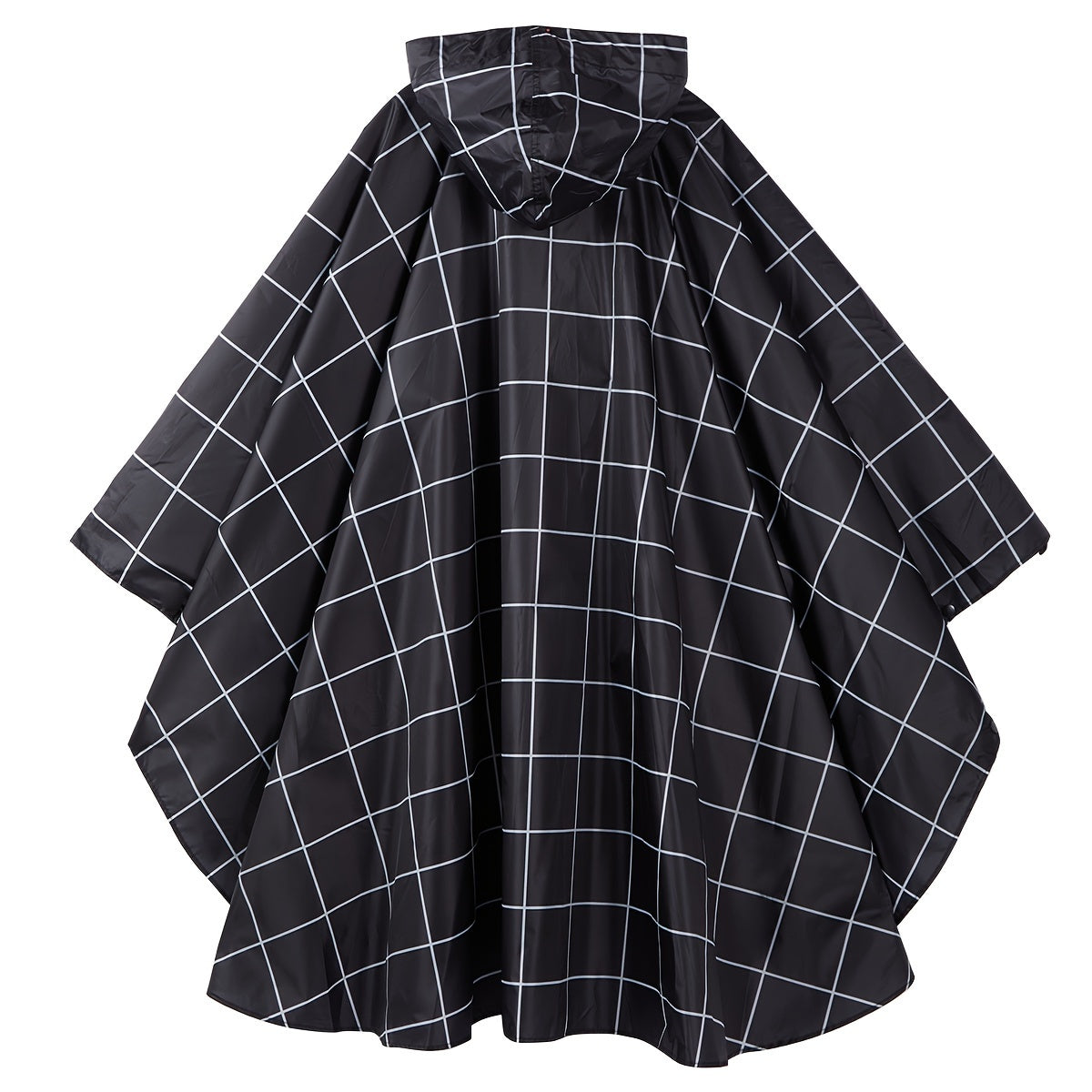 Lotte | Sporty women's rain poncho with hood and geometric pattern