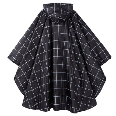 Lotte | Sporty women's rain poncho with hood and geometric pattern