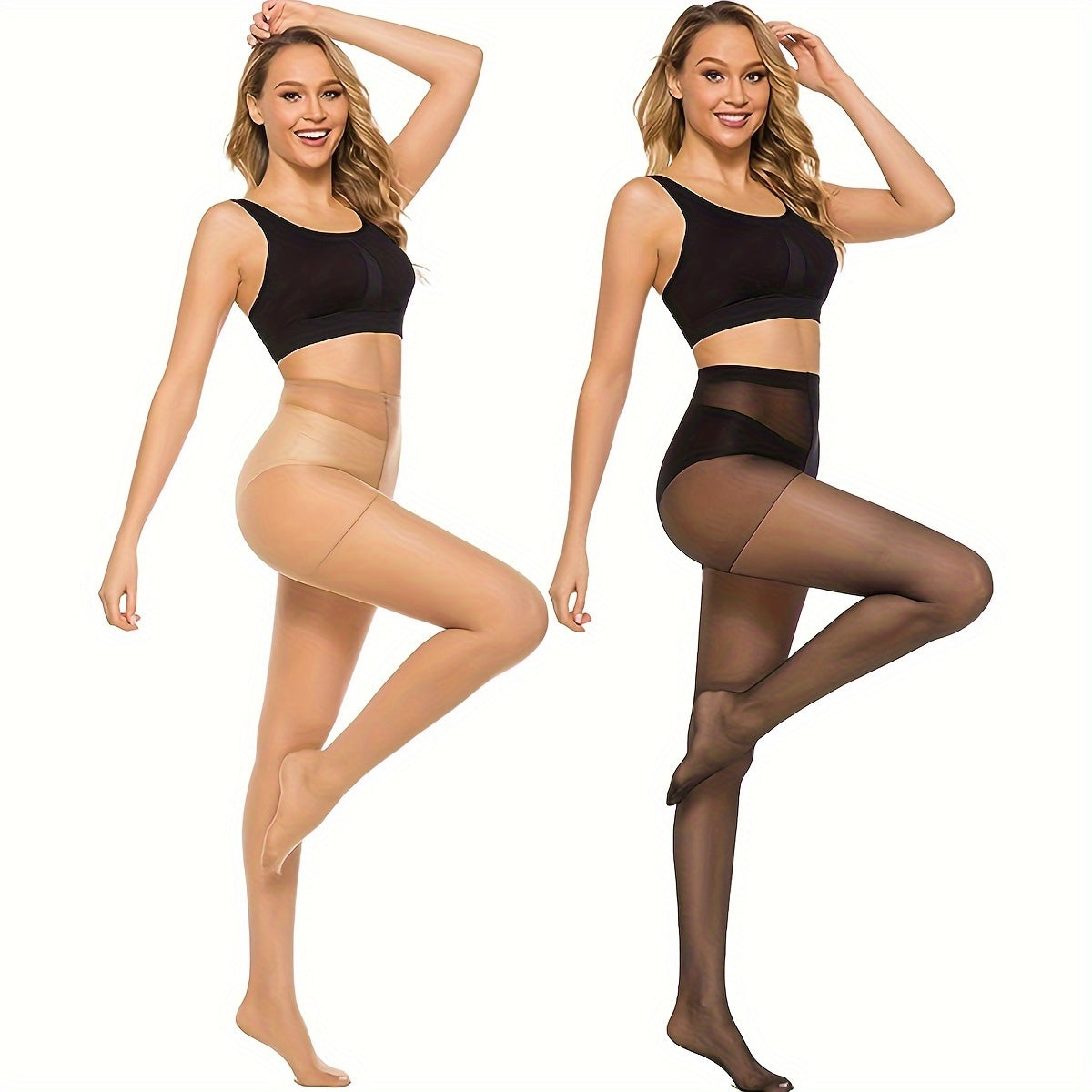 Evelien | Set of 6 semi-sheer high-waisted tights