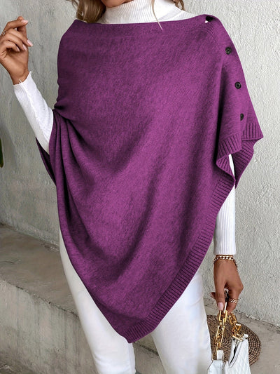 Eva | Plain knitted cape