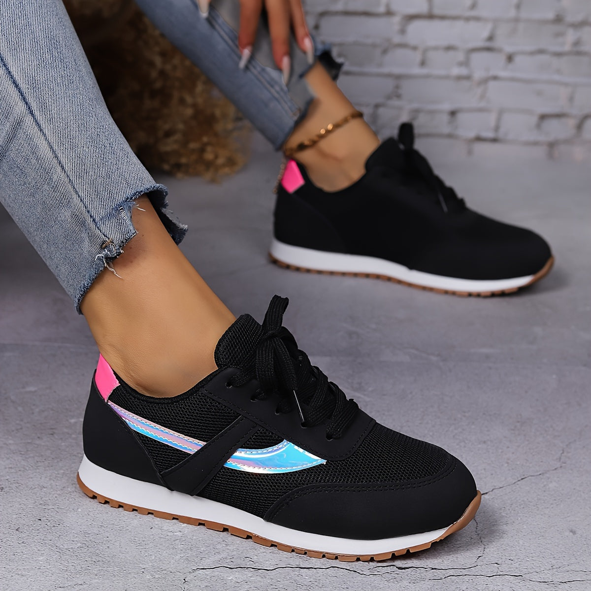 Joyce | Breathable black casual women's sneaker