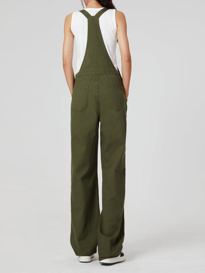 Elin | Preppy green denim overalls