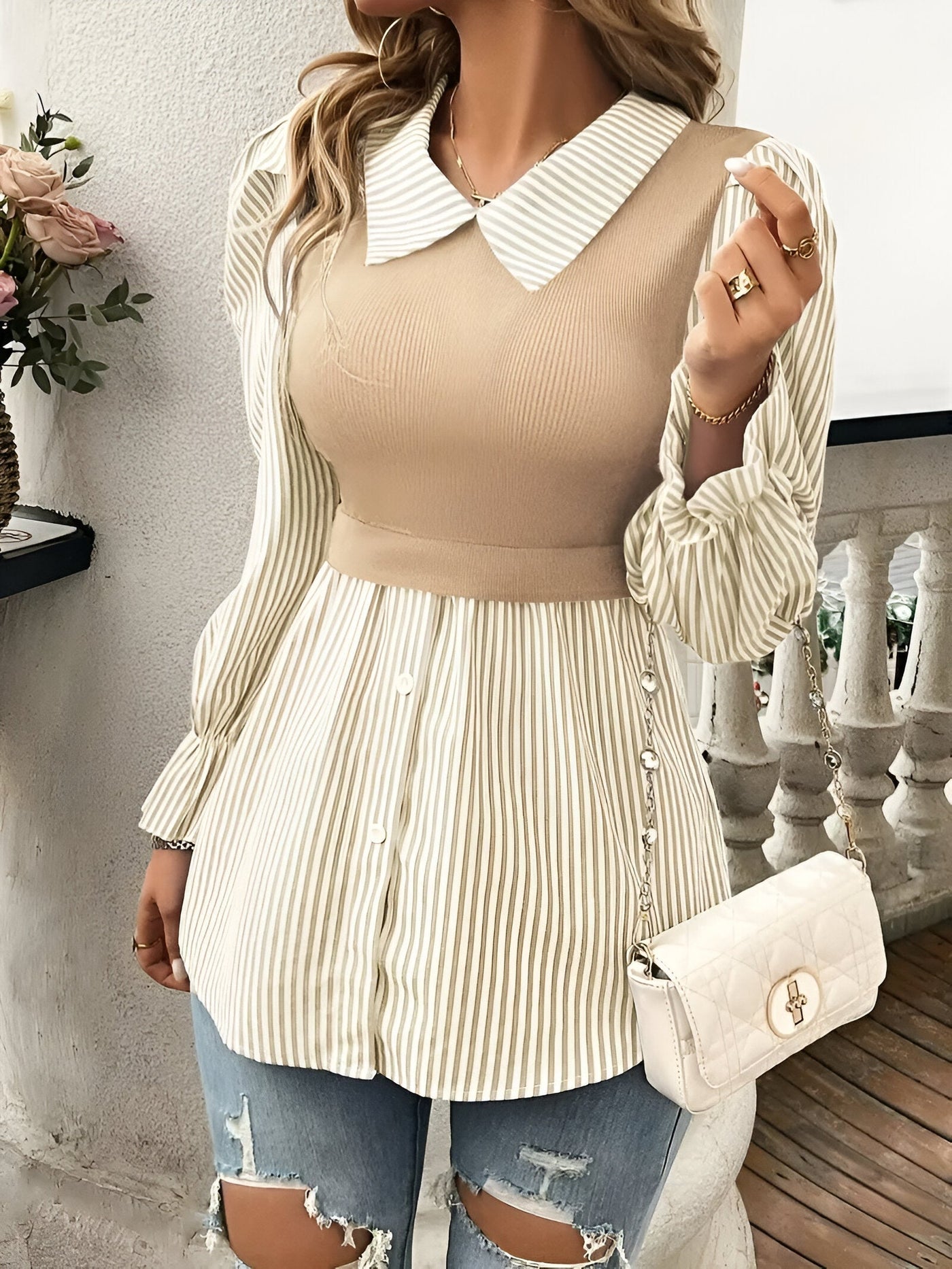 Caprice - Stijlvolle Blouse met Blokstrepen