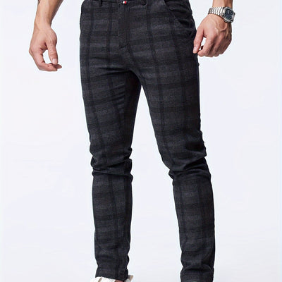 Thijs | Geruite casual slim-fit broek