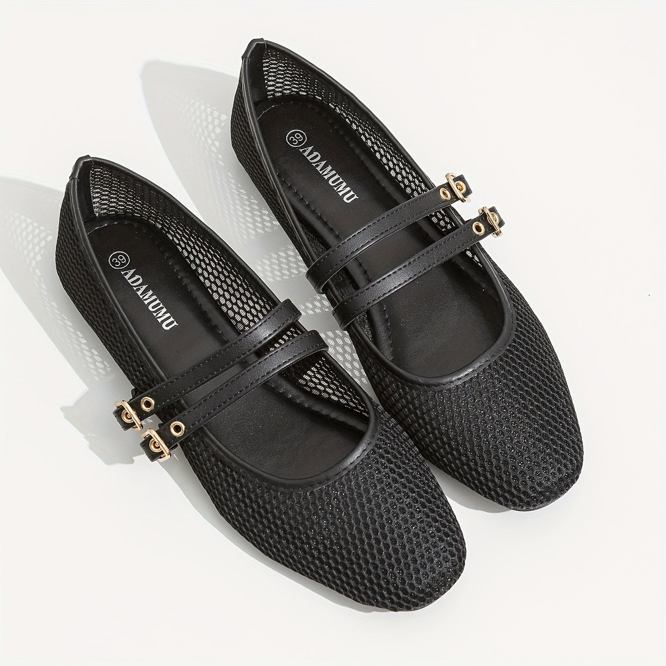 Sophie | Ademend mesh balletschoenen met gesp