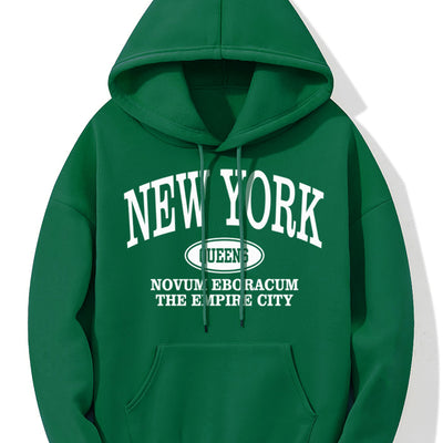 Nina | Hoodie met New Yorkse letterprint en kangoeroezak