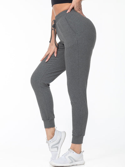 Emma | Comfortabele zwarte sportieve damesbroek met hoge taille
