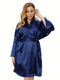 Nina | Stijlvolle dames kimono badjas in effen kleur en grote maat