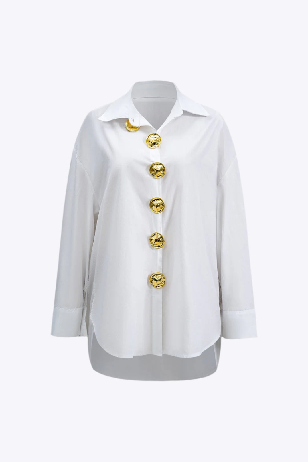 Hattie - Elegant Women's Long Sleeve Shirt with Metal Trim