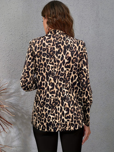 Emma | Leopard print blazer with long sleeves