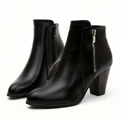 Eline | Ankle boots with a round toe and a chunky heel