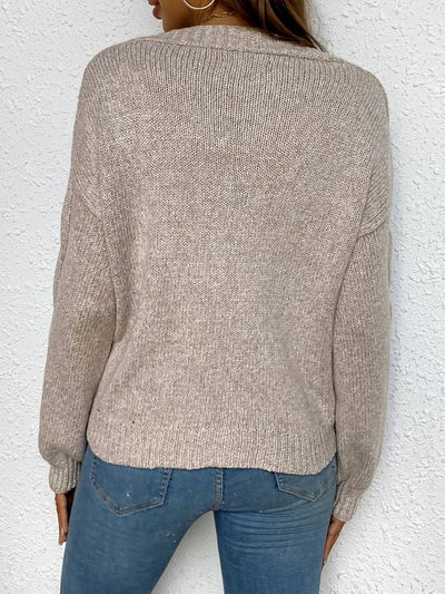 Meike | Gebreid vest met knopen en V-hals