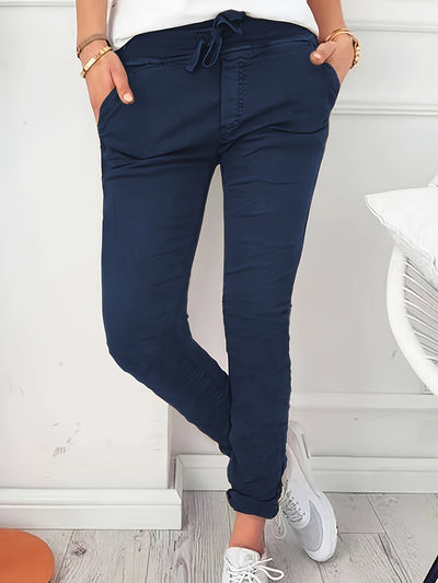 Emma | Casual solid-colored pants with drawstring