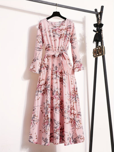 Noor | Maxi-jurk met bloemenprint en lange mouwen