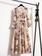 Noor | Maxi-jurk met bloemenprint en lange mouwen