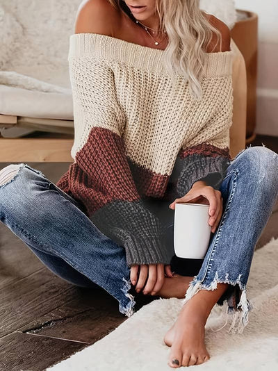 Fleurige off shoulder trui in meerdere kleuren