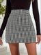 Emma | High-waisted houndstooth print casual mini skirt